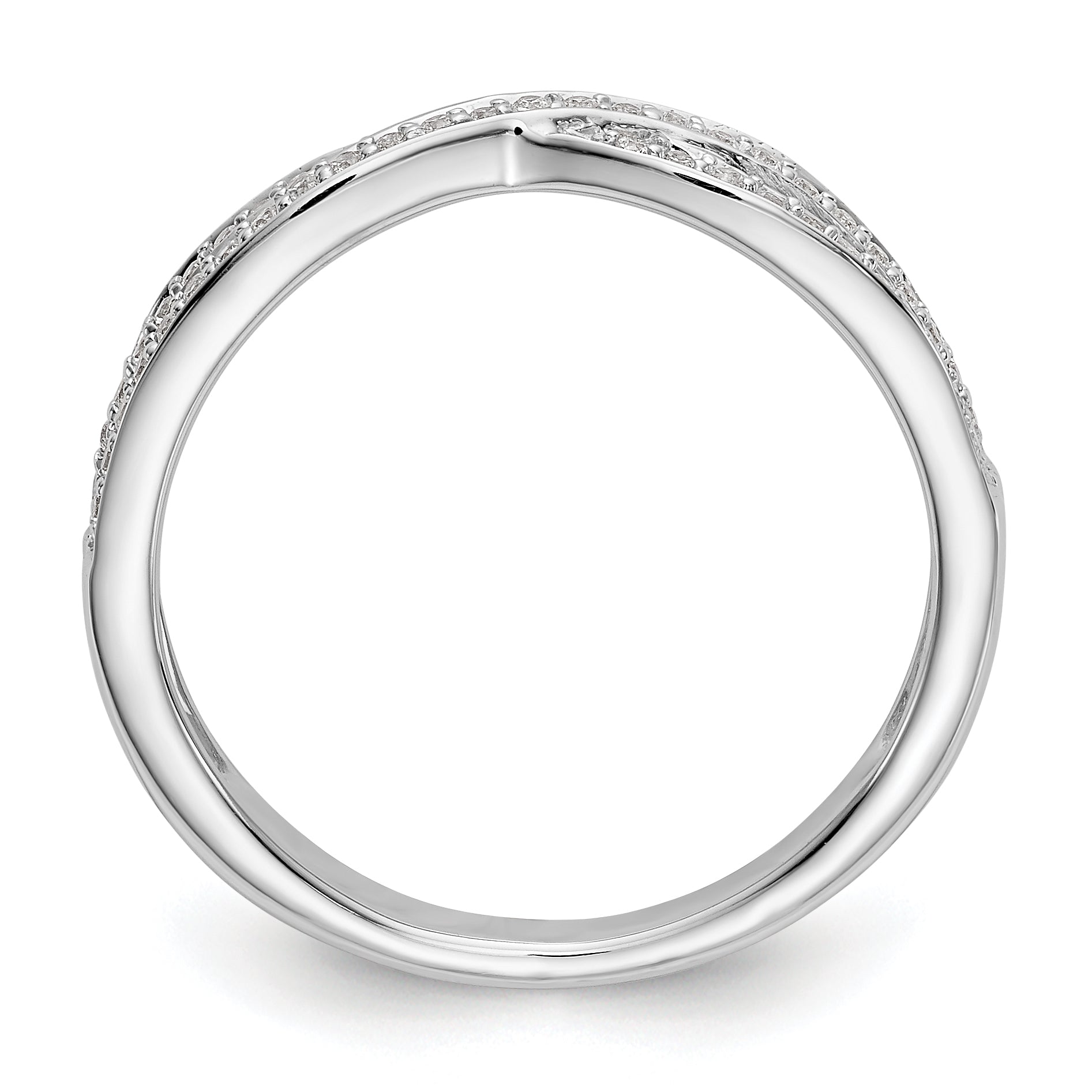 0.19ct. CZ Solid Real 14K White Gold Wedding Wedding Band Ring