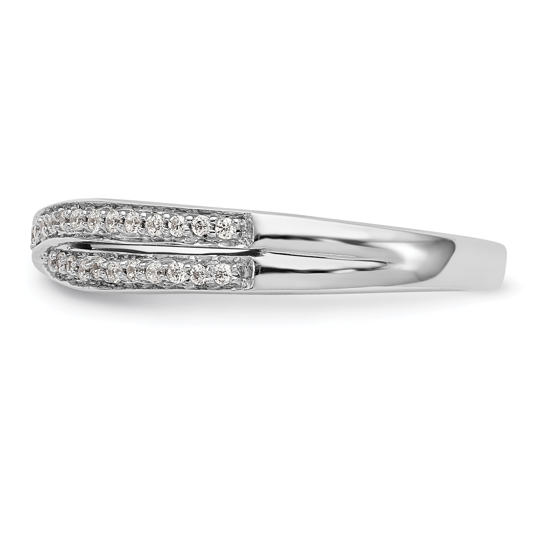 0.19ct. CZ Solid Real 14K White Gold Wedding Wedding Band Ring