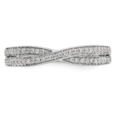 0.19ct. CZ Solid Real 14K White Gold Wedding Wedding Band Ring