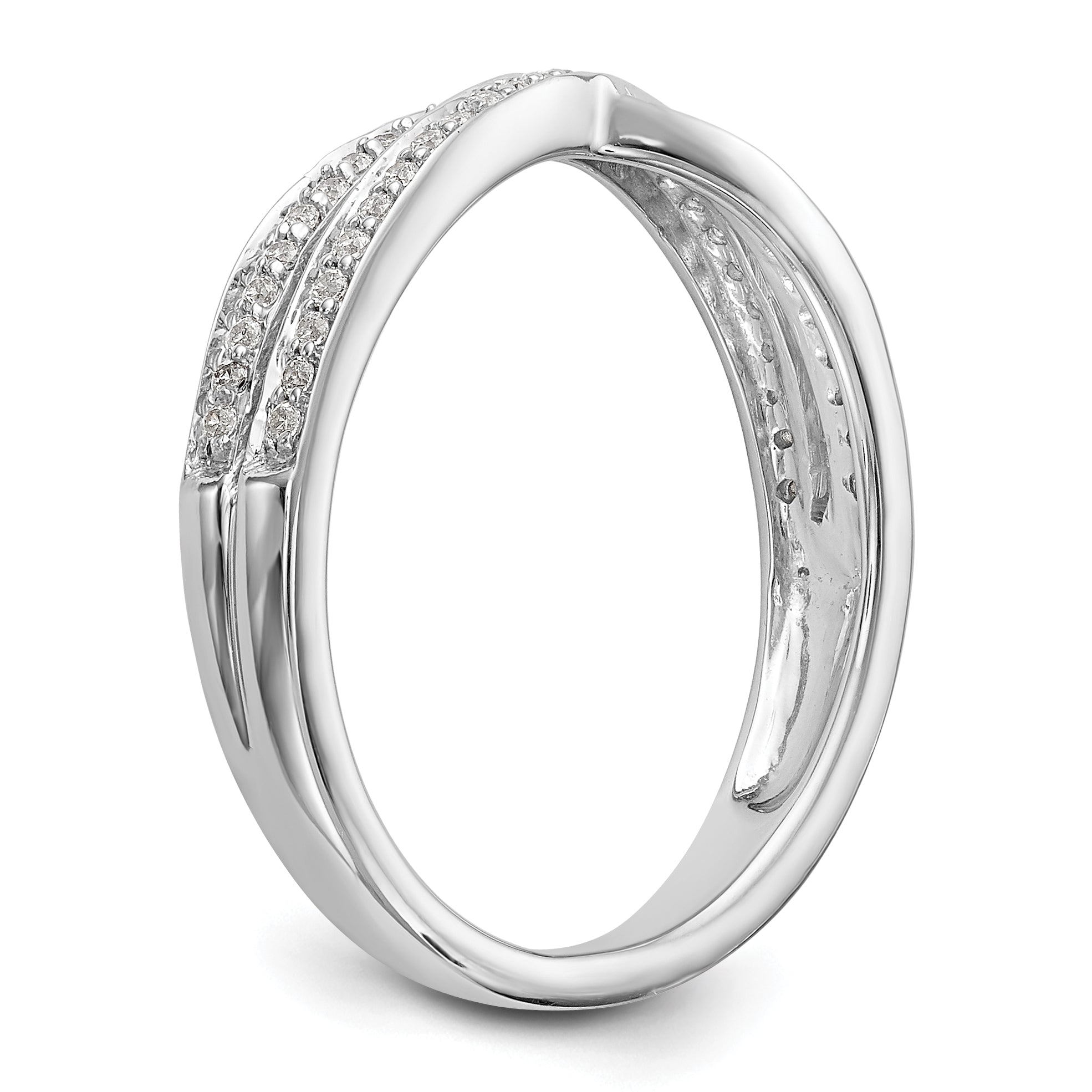 0.19ct. CZ Solid Real 14K White Gold Wedding Wedding Band Ring