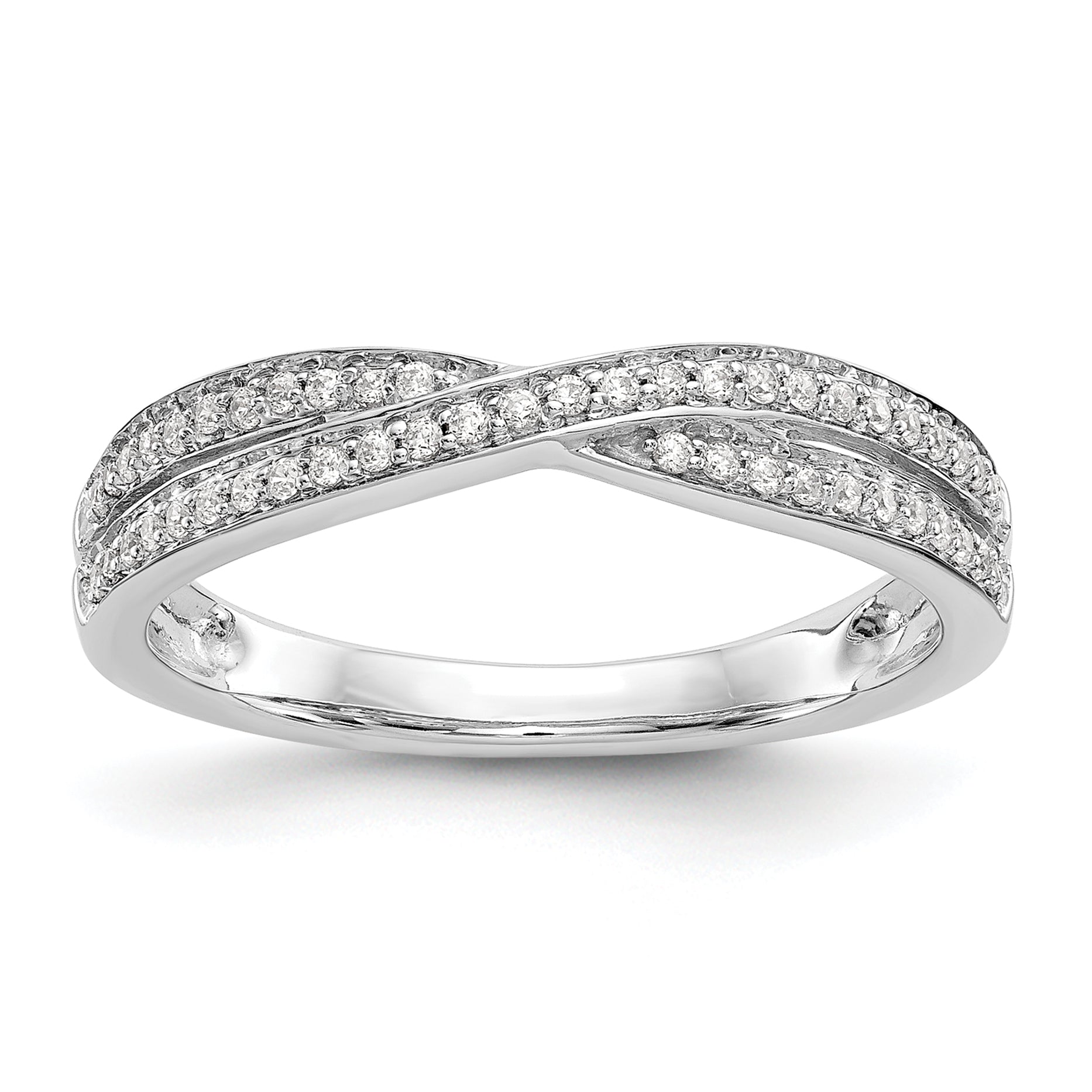 0.19ct. CZ Solid Real 14K White Gold Wedding Wedding Band Ring