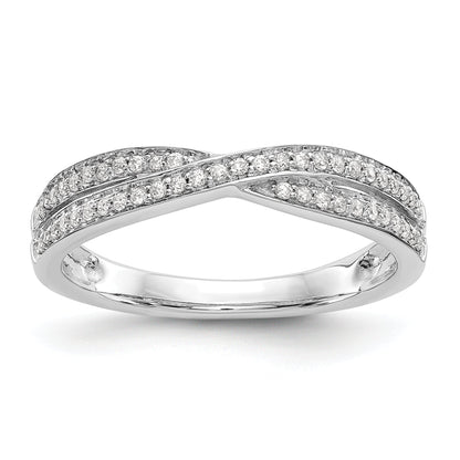 0.19ct. CZ Solid Real 14K White Gold Wedding Wedding Band Ring