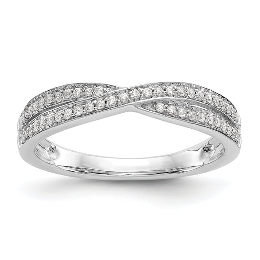 0.19ct. CZ Solid Real 14K White Gold Wedding Wedding Band Ring