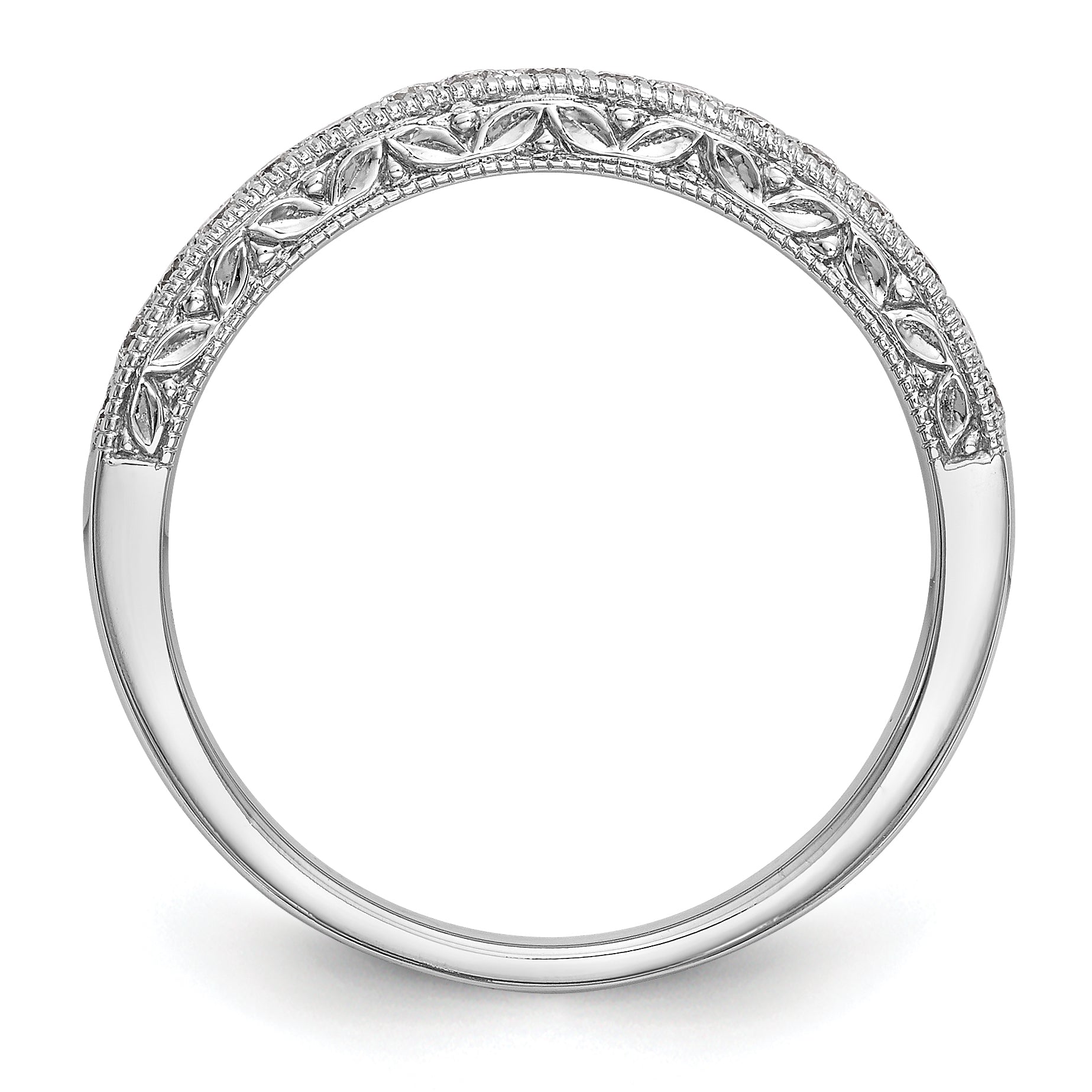 0.20ct. CZ Solid Real 14k White Gold Wedding Wedding Band Ring