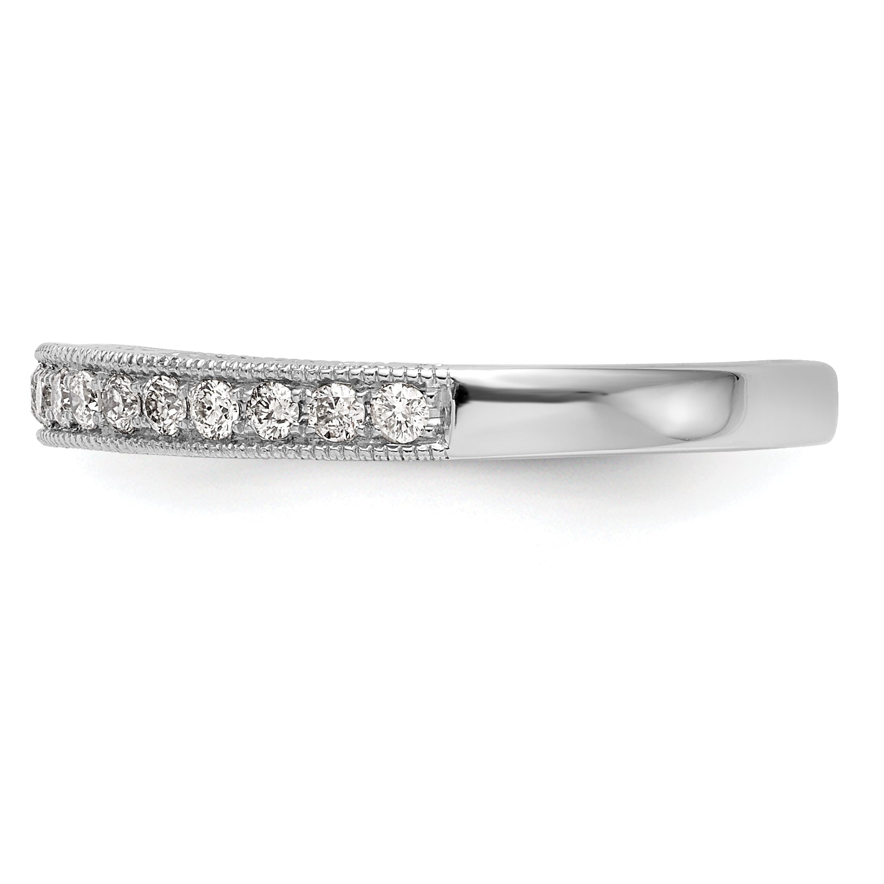 0.20ct. CZ Solid Real 14k White Gold Wedding Wedding Band Ring