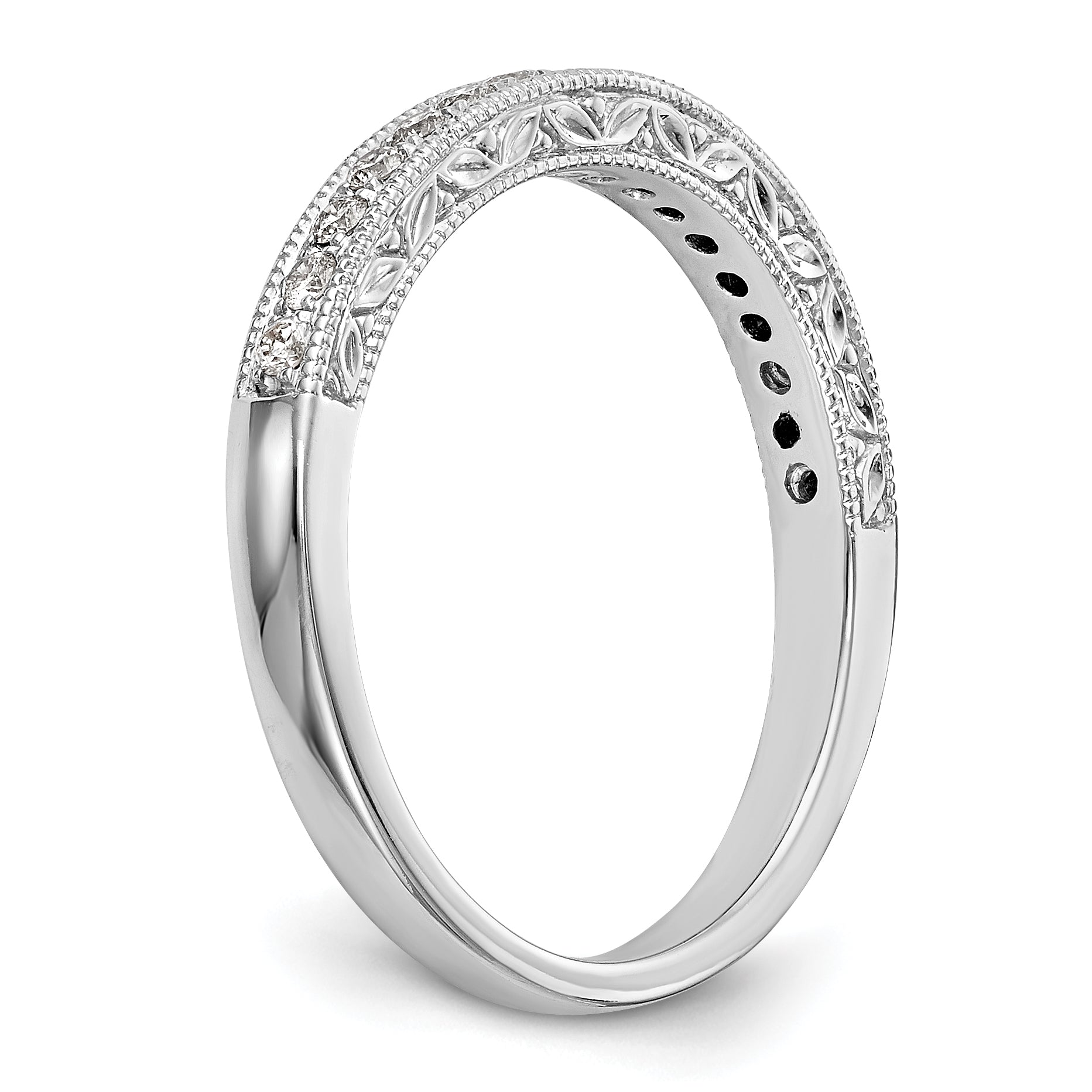 0.20ct. CZ Solid Real 14k White Gold Wedding Wedding Band Ring