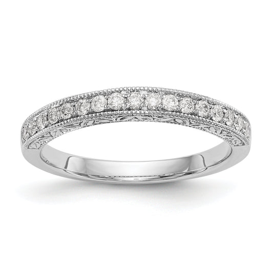 0.20ct. CZ Solid Real 14k White Gold Wedding Wedding Band Ring