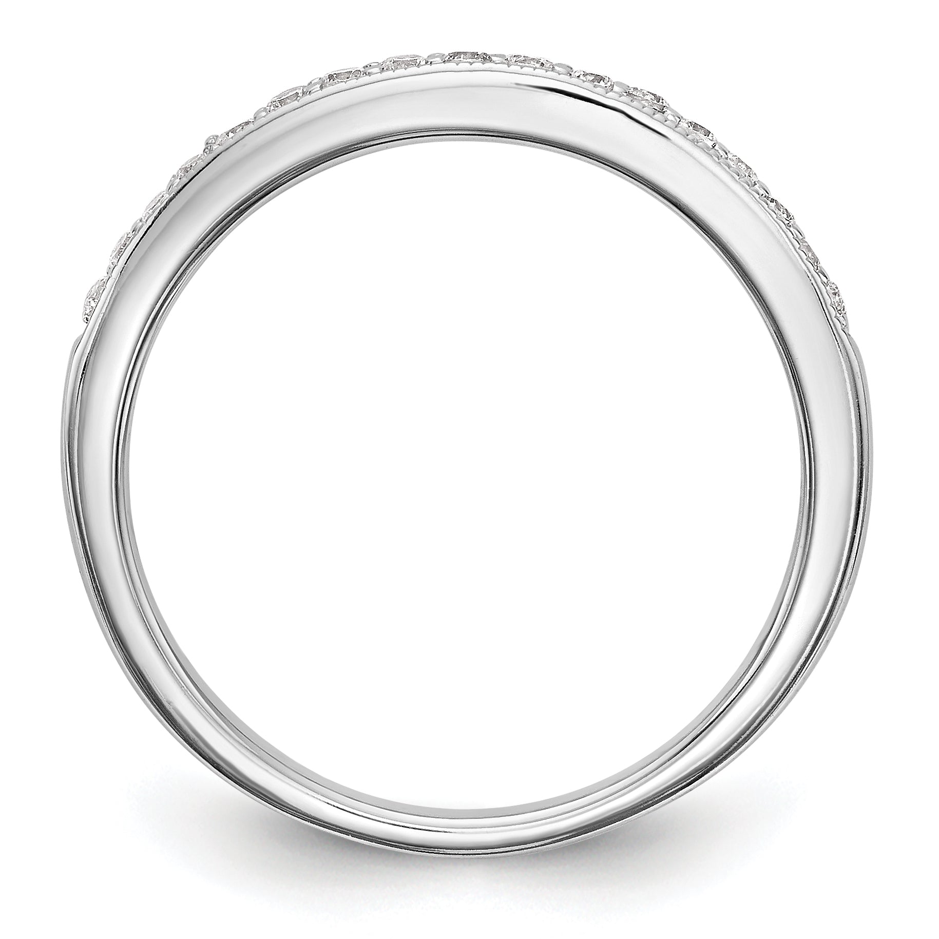 0.20ct. CZ Solid Real 14k White Gold Wedding Wedding Band Ring