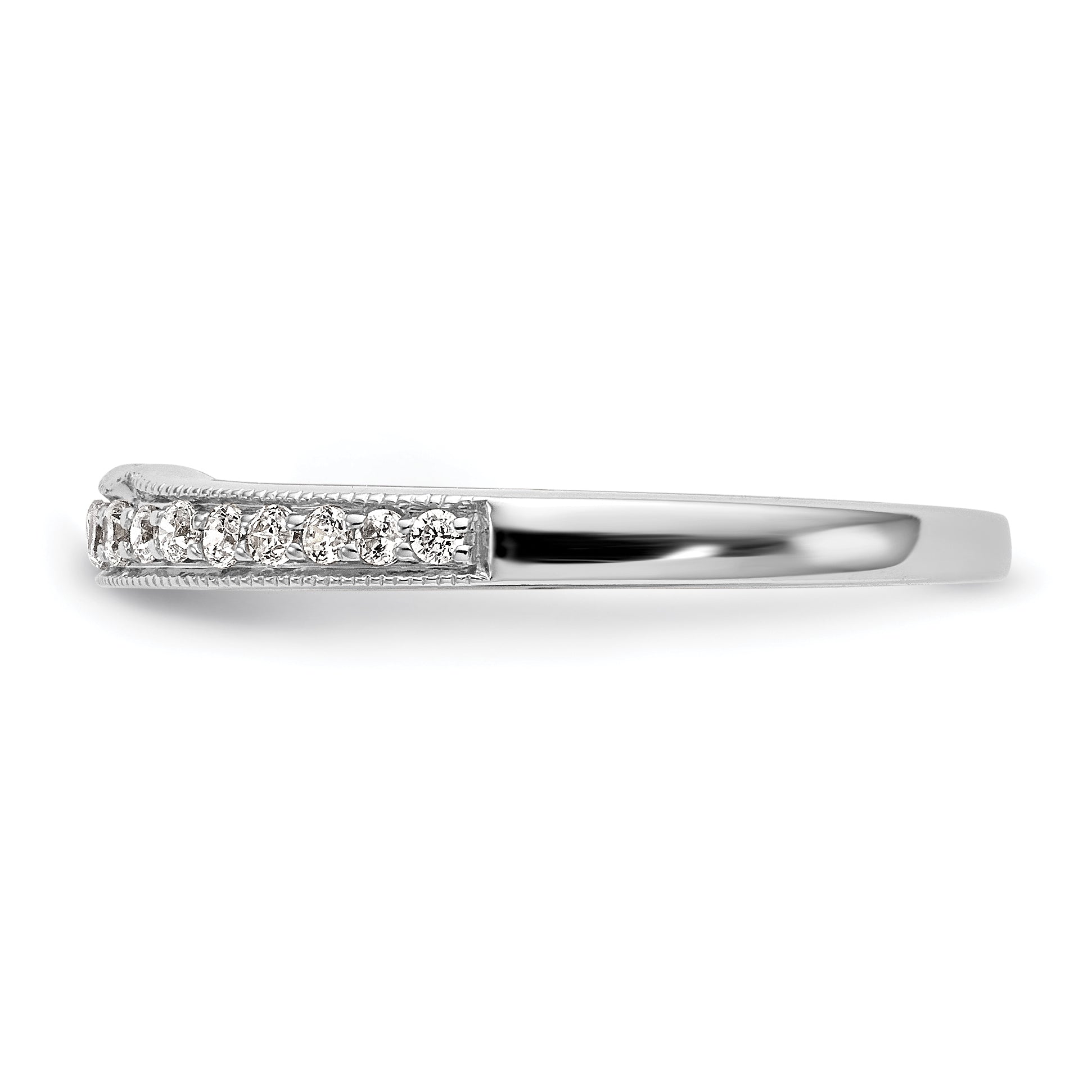 0.20ct. CZ Solid Real 14k White Gold Wedding Wedding Band Ring