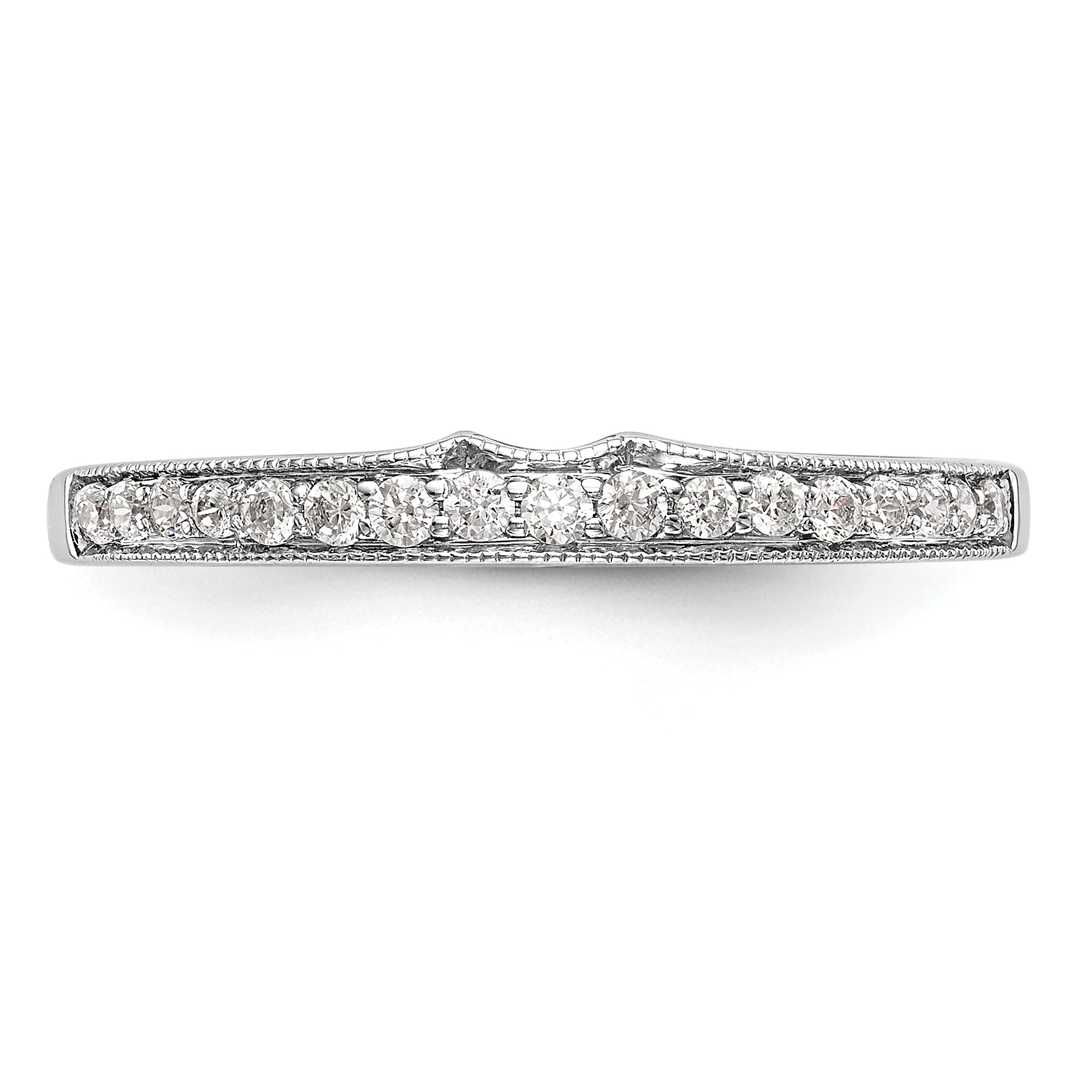 0.20ct. CZ Solid Real 14k White Gold Wedding Wedding Band Ring