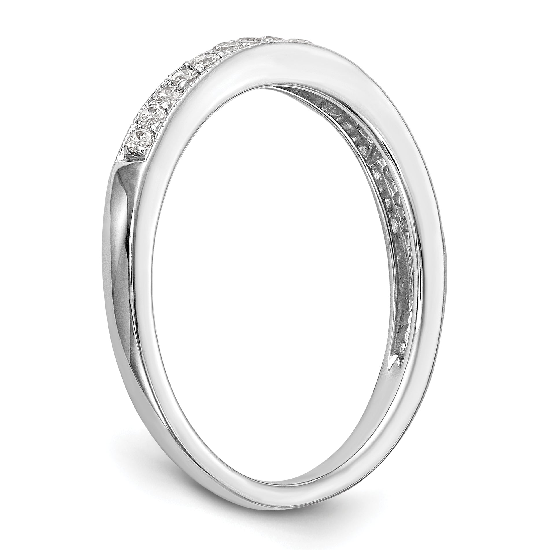 0.20ct. CZ Solid Real 14k White Gold Wedding Wedding Band Ring