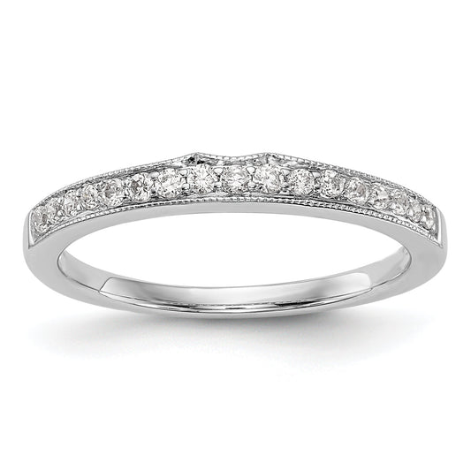 0.20ct. CZ Solid Real 14k White Gold Wedding Wedding Band Ring