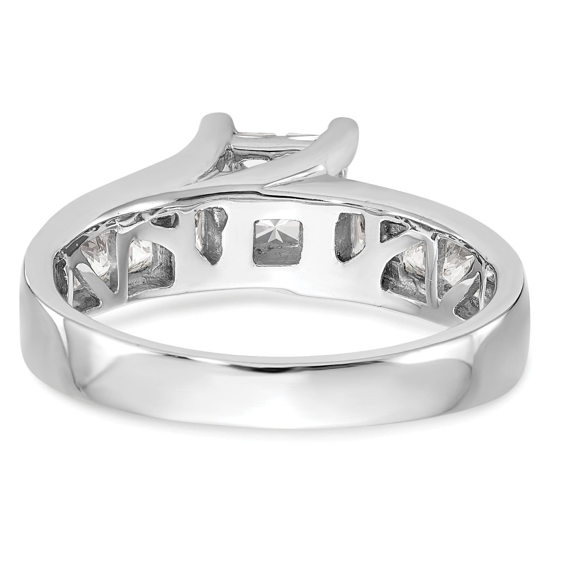 1.00ct. CZ Solid Real 14K White Gold Complete Cluster Engagement Ring