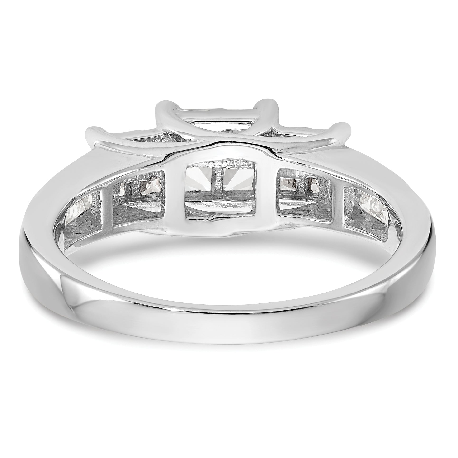 1.00ct. CZ Solid Real 14K White Gold Complete Cluster Engagement Ring