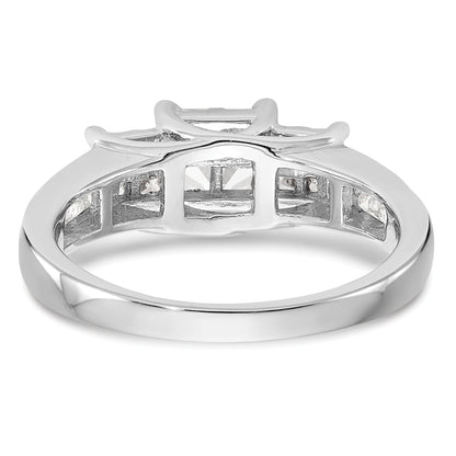 1.00ct. CZ Solid Real 14K White Gold Complete Cluster Engagement Ring