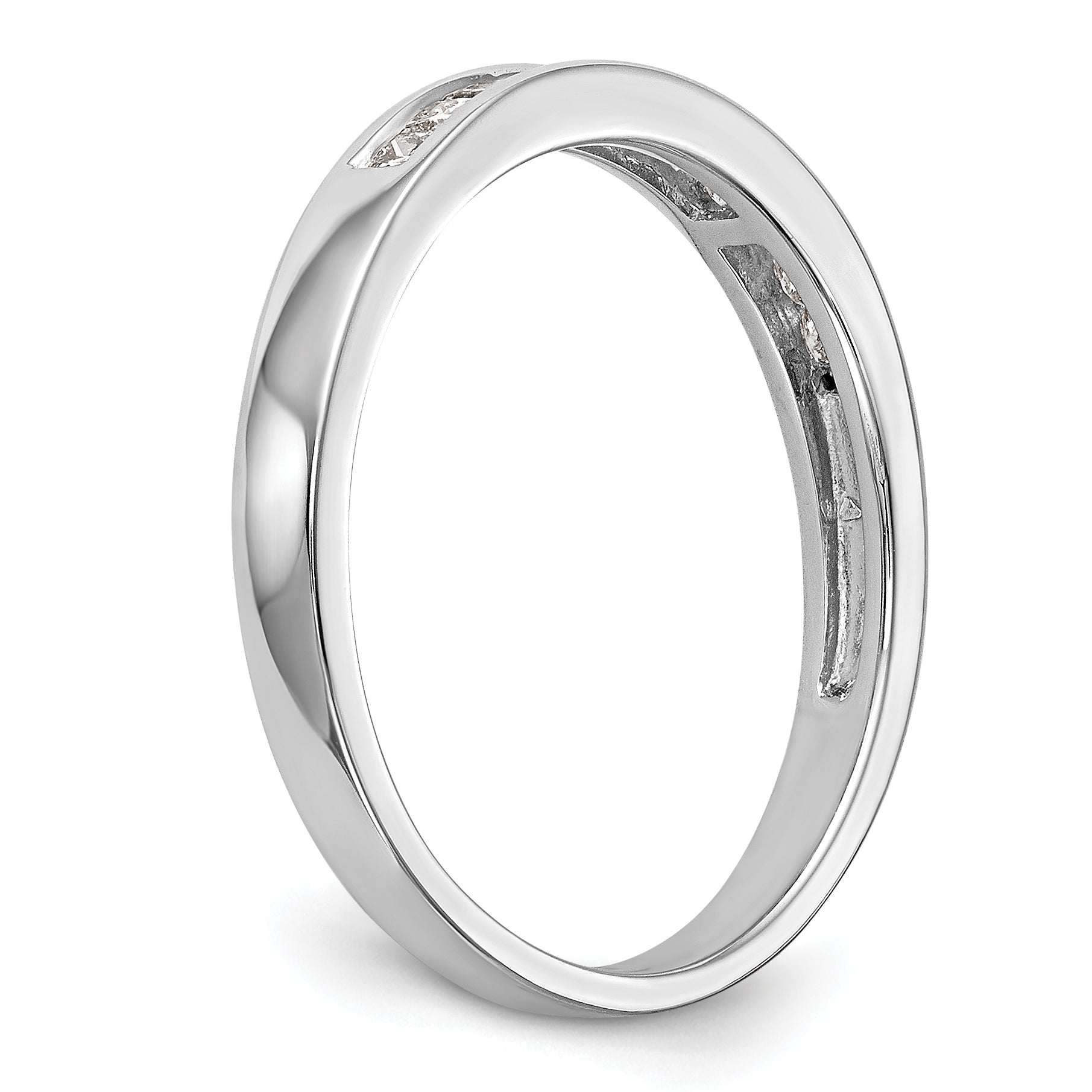 0.30ct. CZ Solid Real 14k White Gold Wedding Wedding Band Ring