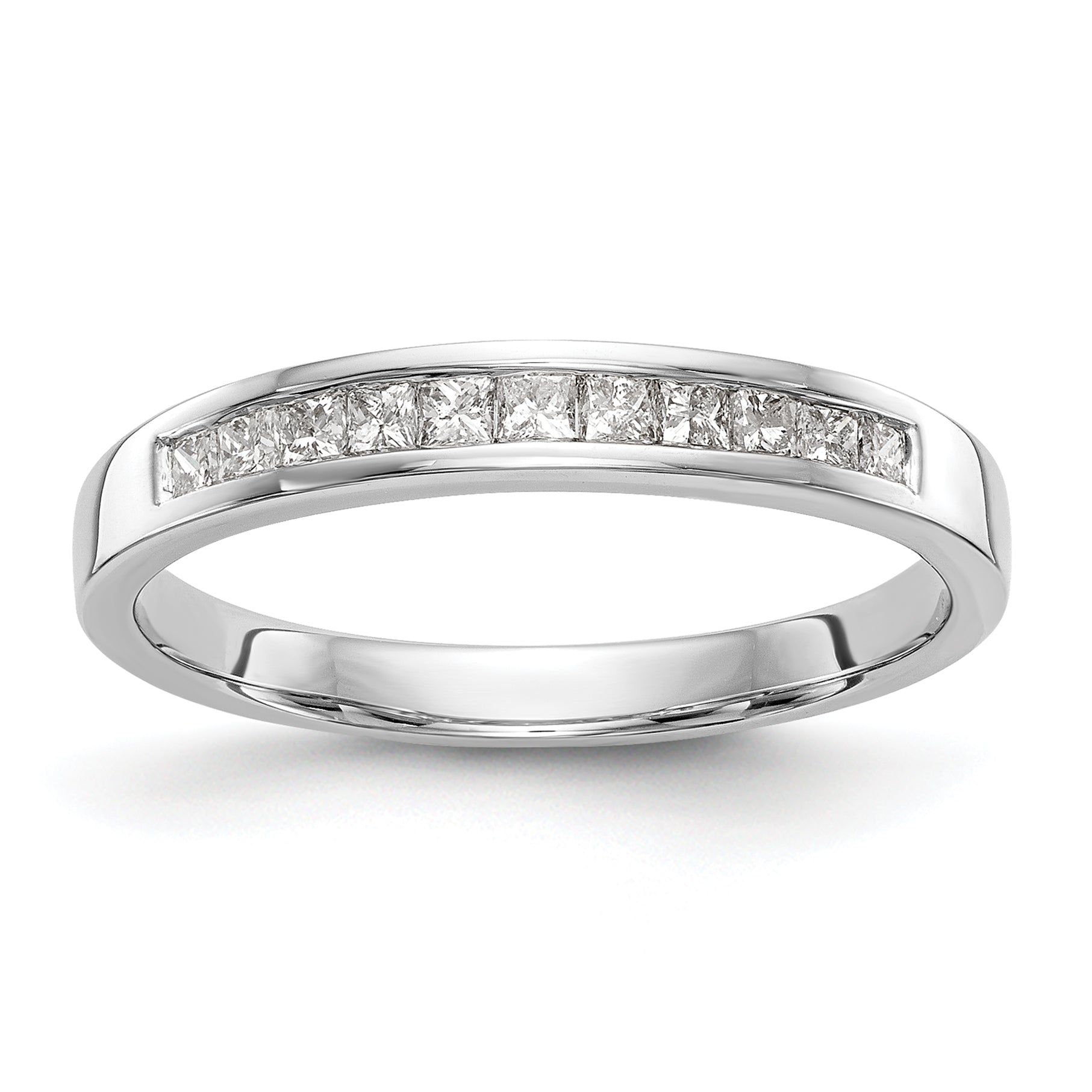 0.30ct. CZ Solid Real 14k White Gold Wedding Wedding Band Ring