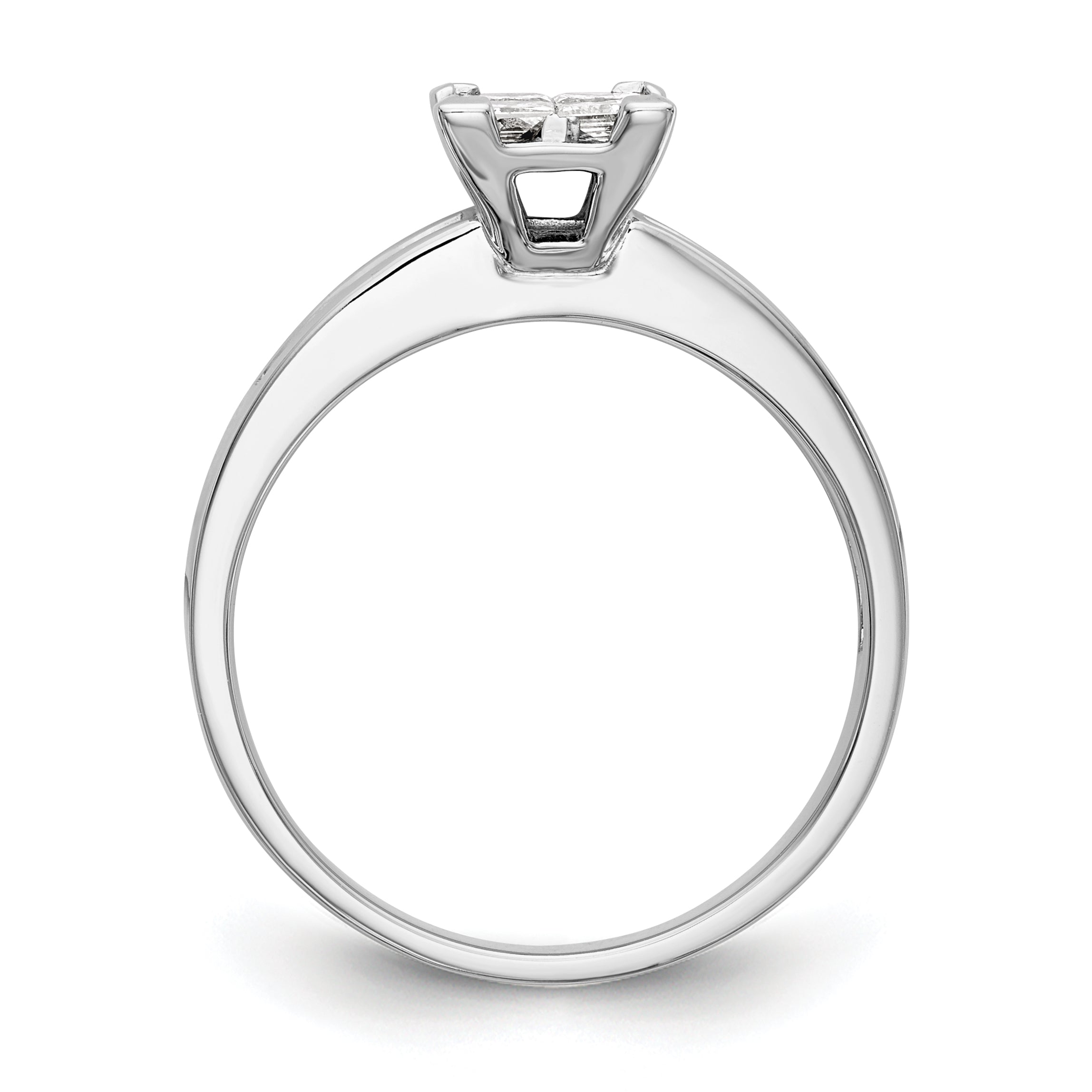 0.15ct. CZ Solid Real 14K White Gold Complete Cluster Engagement Ring