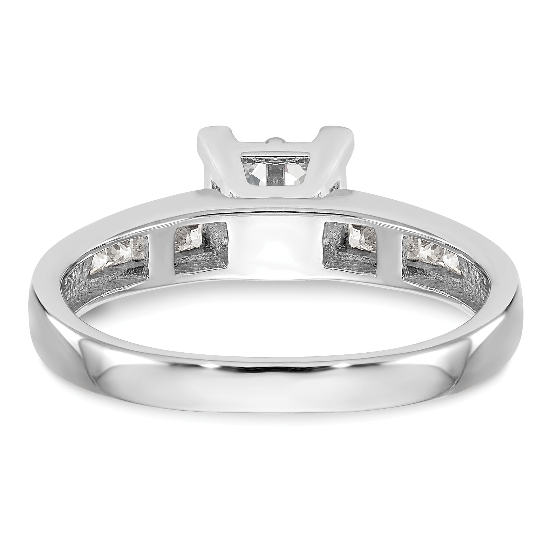 0.15ct. CZ Solid Real 14K White Gold Complete Cluster Engagement Ring