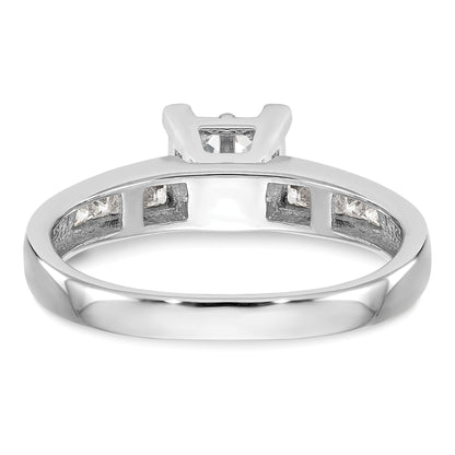 0.15ct. CZ Solid Real 14K White Gold Complete Cluster Engagement Ring