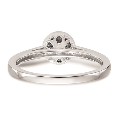 14K White Gold Complete Real Diamond Cluster Engagement Ring