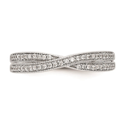 14K White Gold Real Diamond Wedding Band