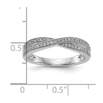 14K White Gold Real Diamond Wedding Band