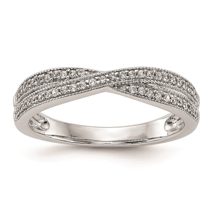 14K White Gold Real Diamond Wedding Band