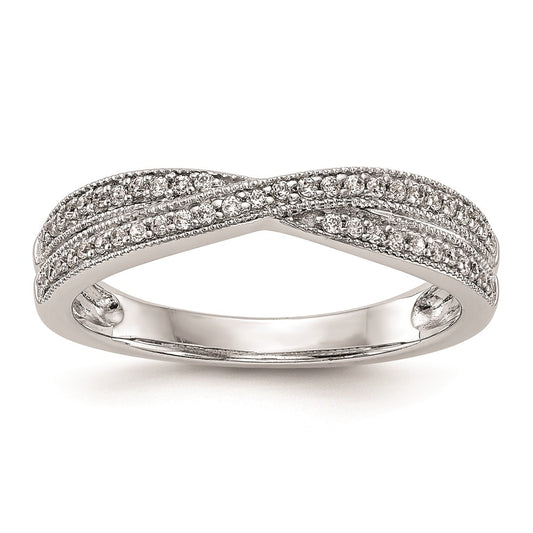 14K White Gold Real Diamond Wedding Band