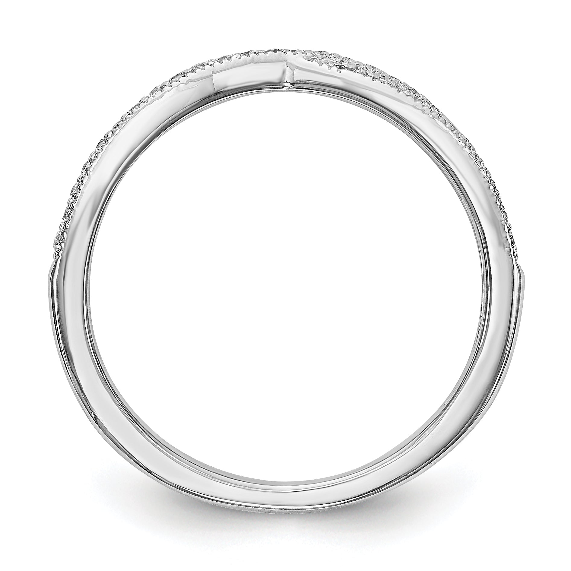 0.19ct. CZ Solid Real 14K White Gold Wedding Wedding Band Ring