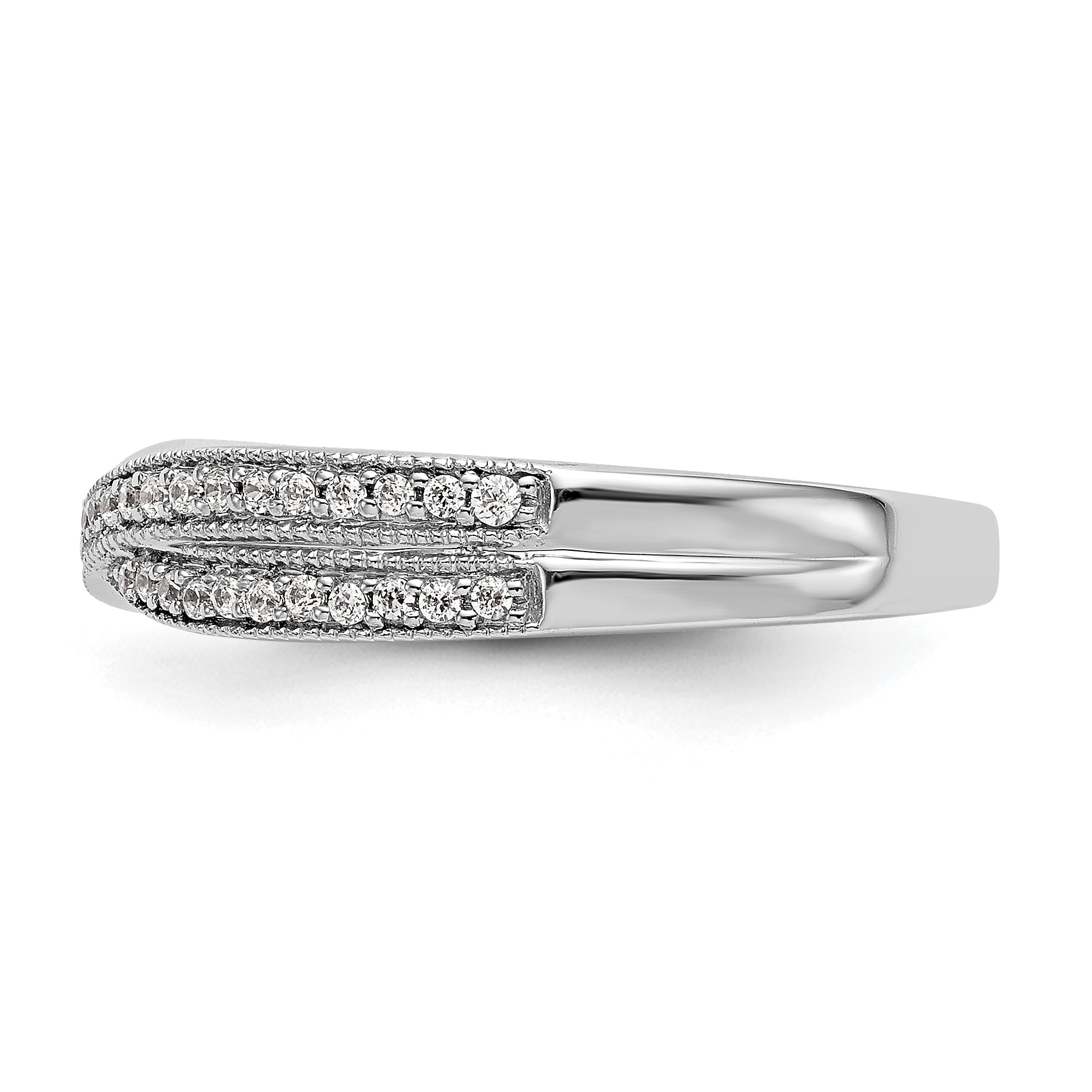 0.19ct. CZ Solid Real 14K White Gold Wedding Wedding Band Ring