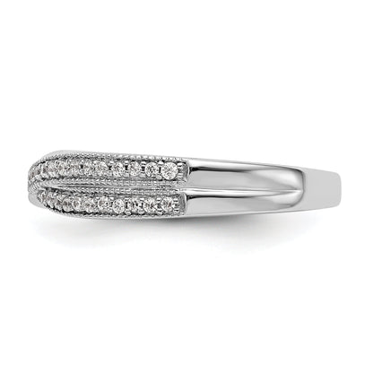 0.19ct. CZ Solid Real 14K White Gold Wedding Wedding Band Ring