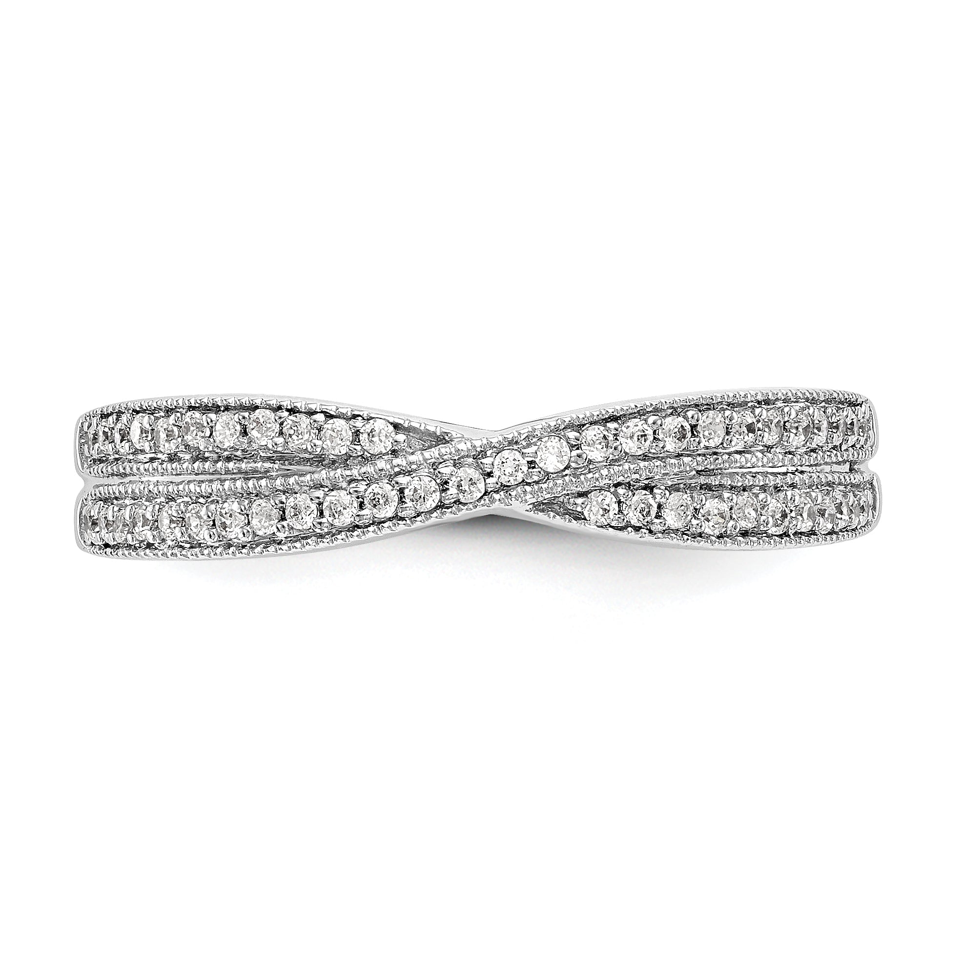 0.19ct. CZ Solid Real 14K White Gold Wedding Wedding Band Ring