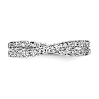 0.19ct. CZ Solid Real 14K White Gold Wedding Wedding Band Ring