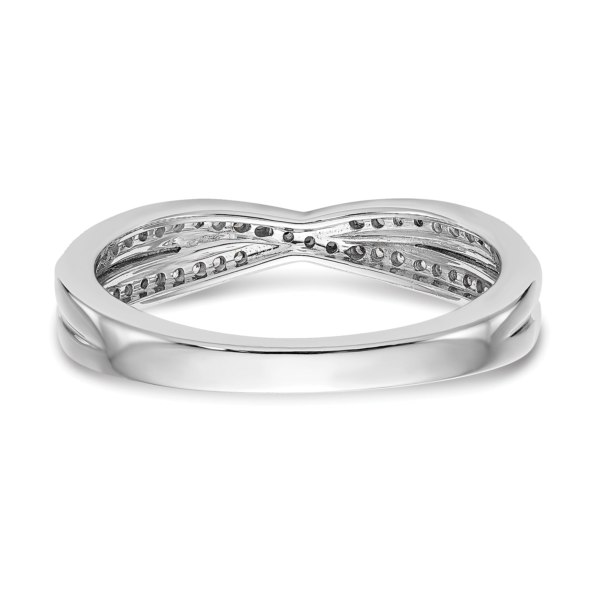 0.19ct. CZ Solid Real 14K White Gold Wedding Wedding Band Ring