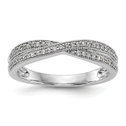 0.19ct. CZ Solid Real 14K White Gold Wedding Wedding Band Ring