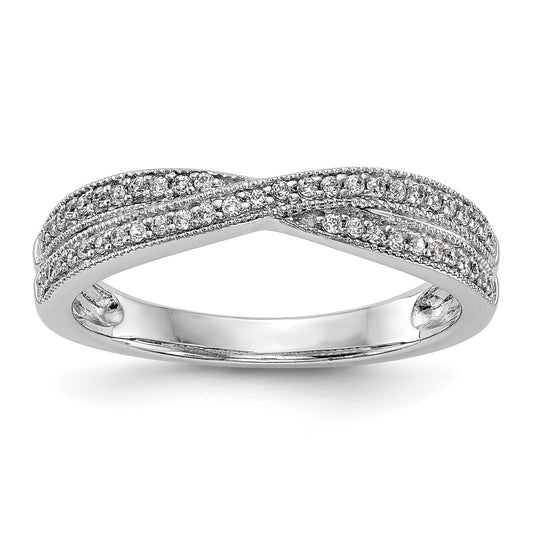 0.19ct. CZ Solid Real 14K White Gold Wedding Wedding Band Ring