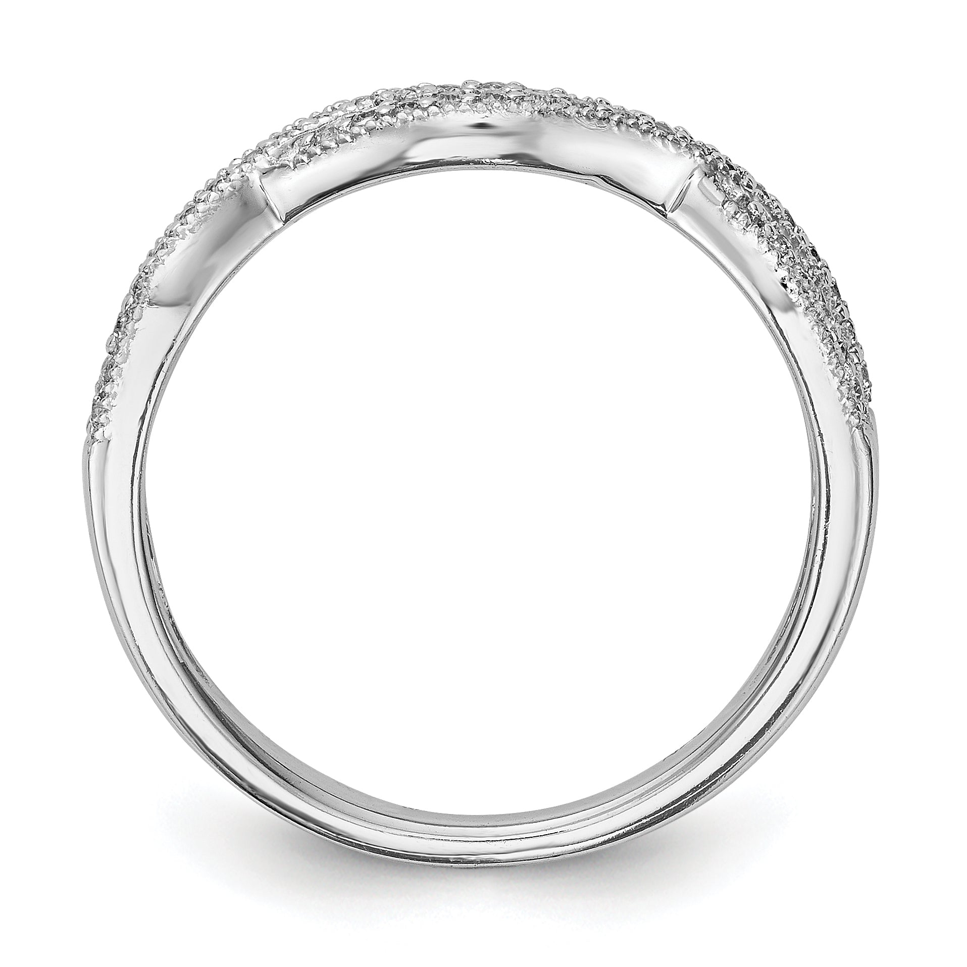 0.18ct. CZ Solid Real 14K White Gold Wedding Wedding Band Ring