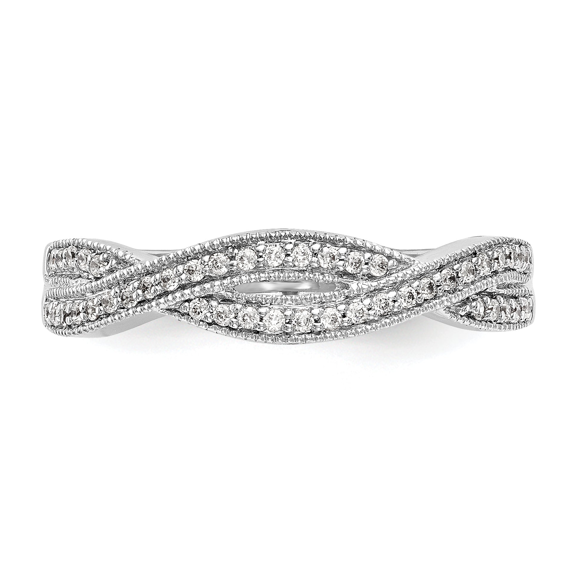 0.18ct. CZ Solid Real 14K White Gold Wedding Wedding Band Ring