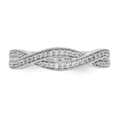 0.18ct. CZ Solid Real 14K White Gold Wedding Wedding Band Ring