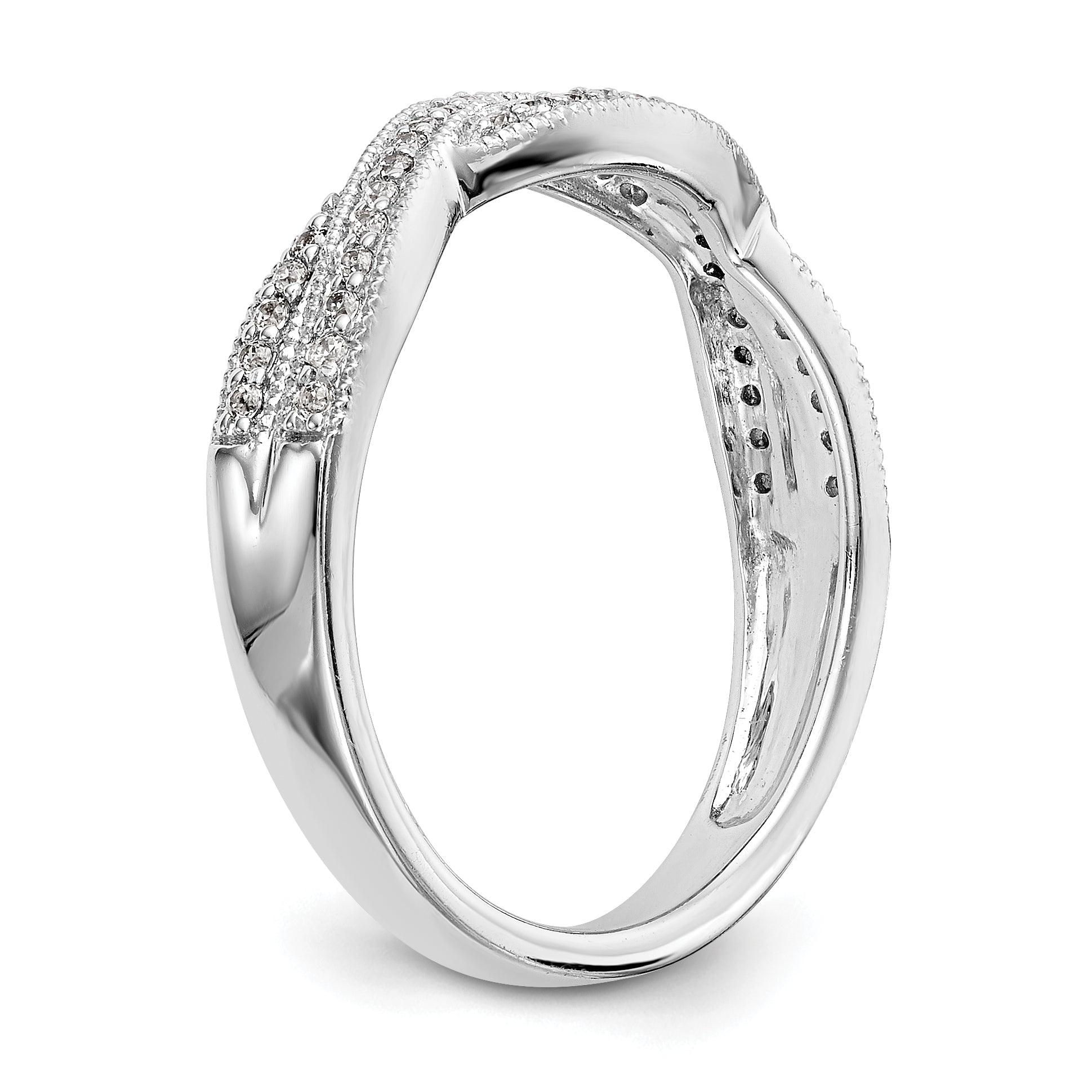 0.18ct. CZ Solid Real 14K White Gold Wedding Wedding Band Ring