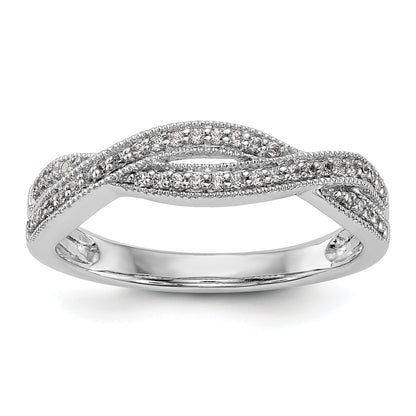 0.18ct. CZ Solid Real 14K White Gold Wedding Wedding Band Ring