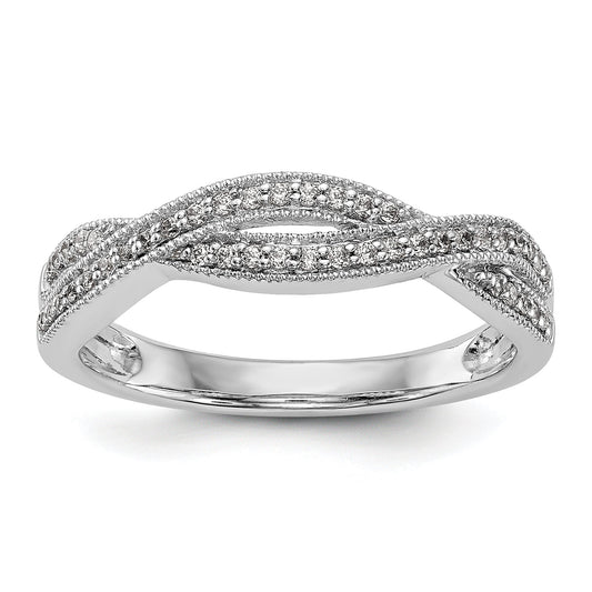 0.18ct. CZ Solid Real 14K White Gold Wedding Wedding Band Ring