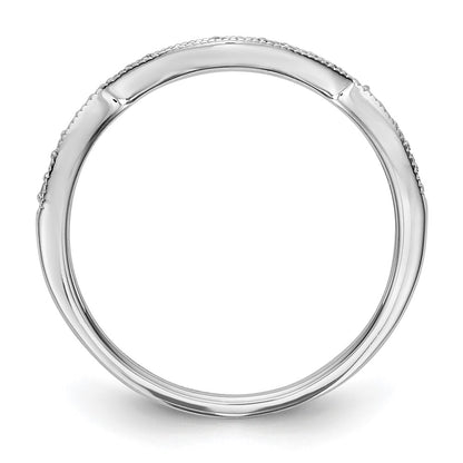 14K White Gold Real Diamond Wedding Band