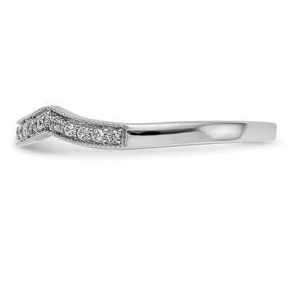 14K White Gold Real Diamond Wedding Band
