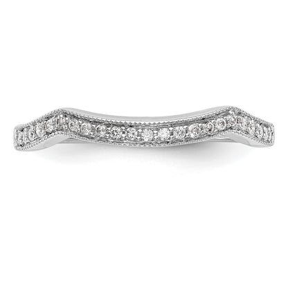14K White Gold Real Diamond Wedding Band
