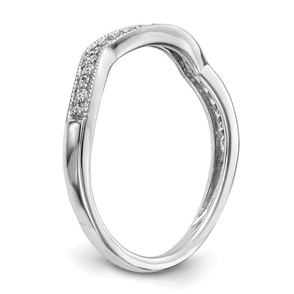 14K White Gold Real Diamond Wedding Band