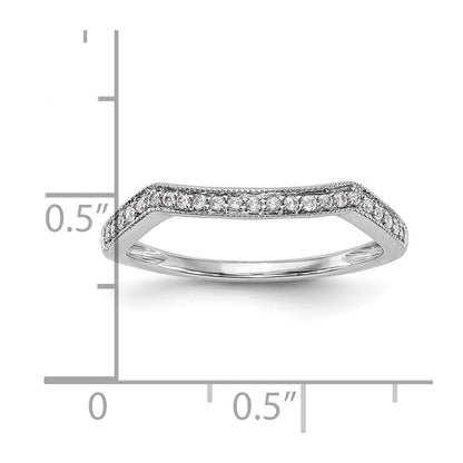 14K White Gold Real Diamond Wedding Band