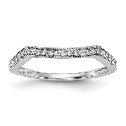 14K White Gold Real Diamond Wedding Band