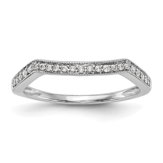 14K White Gold Real Diamond Wedding Band